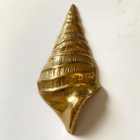 3 Vintage Brass Sea Shell Wall Art Nautical Ocean Wall Decor Beach House Retro - Picture 5 of 10